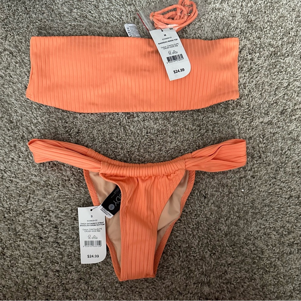 NWT Body by Cotton On Orange Ribbed Bikini
